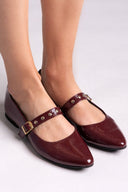 Mary Janes λουστρίνι με τρουκς ESTIL - Burgundy - thefashionproject.gr - Estil - 23766118003