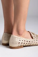 Μοκασίνια με διάτρητο σχέδιο CORINA - Χρυσό - thefashionproject.gr - CORINA
