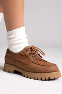 Μοκασίνια με κορδόνια Mariamare - Tan Matte - thefashionproject.gr - MARIAMARE