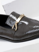 Μοκασίνια μυτερά λουστρίνι Estil - Γκρι - thefashionproject.gr - Estil