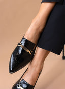 Μοκασίνια μυτερά λουστρίνι Estil - Μαύρο - thefashionproject.gr - Estil