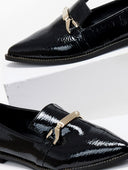Μοκασίνια μυτερά λουστρίνι Estil - Μαύρο - thefashionproject.gr - Estil