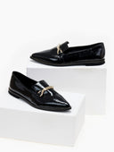 Μοκασίνια μυτερά λουστρίνι Estil - Μαύρο - thefashionproject.gr - Estil