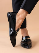 Μοκασίνια μυτερά λουστρίνι Estil - Μαύρο - thefashionproject.gr - Estil