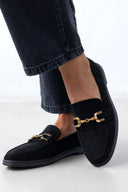 Μοκασίνια suede με μεταλλικό στοιχείο - Μαύρο - thefashionproject.gr - Bellamica - 22650002002