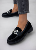 Μοκασίνια velvet με πέτρες ERYNN - Μαύρο - thefashionproject.gr - ERYNN