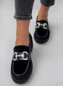 Μοκασίνια velvet με πέτρες ERYNN - Μαύρο - thefashionproject.gr - ERYNN