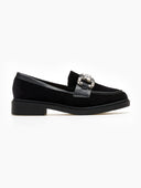 Μοκασίνια velvet με πέτρες ERYNN - Μαύρο - thefashionproject.gr - ERYNN
