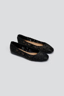 Μπαλαρίνες από ψάθα με σχέδιο ERYNN - Μαύρο - thefashionproject.gr - ERYNN