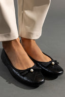 Μπαλαρίνες καπιτονέ με πέρλα ERYNN - Μαύρο - thefashionproject.gr - ERYNN