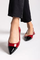 Μπαλαρίνες λουστρίνι μυτερές slingback