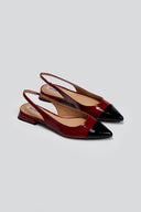 Μπαλαρίνες λουστρίνι μυτερές slingback