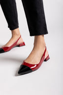 Μπαλαρίνες λουστρίνι μυτερές slingback