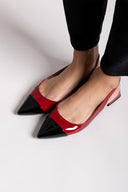 Μπαλαρίνες λουστρίνι μυτερές slingback
