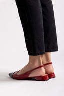 Μπαλαρίνες λουστρίνι μυτερές slingback
