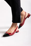 Μπαλαρίνες λουστρίνι μυτερές slingback