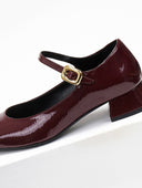 Μπαλαρίνες λουστρίνι Mary Jane Tfp - Μπορντό - thefashionproject.gr - TFP