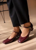Μπαλαρίνες λουστρίνι Mary Jane Tfp - Μπορντό - thefashionproject.gr - TFP