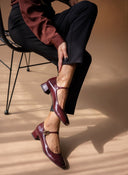 Μπαλαρίνες λουστρίνι Mary Jane Tfp - Μπορντό - thefashionproject.gr - TFP