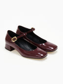 Μπαλαρίνες λουστρίνι Mary Jane Tfp - Μπορντό - thefashionproject.gr - TFP