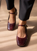 Μπαλαρίνες λουστρίνι Mary Jane Tfp - Μπορντό - thefashionproject.gr - TFP