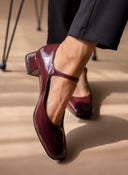 Μπαλαρίνες λουστρίνι Mary Jane Tfp - Μπορντό - thefashionproject.gr - TFP