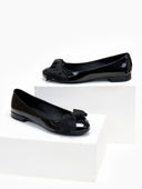 Μπαλαρίνες λουστρίνι με φιόγκο Estil - Μαύρο - thefashionproject.gr - Estil