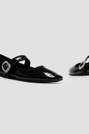 Μπαλαρίνες λουστρίνι με μπαρέτα ERYNN - Μαύρο - thefashionproject.gr - ERYNN