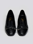 Μπαλαρίνες λουστρίνι με pattern TFP - Μαύρο - thefashionproject.gr - TFP