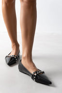 Μπαλαρίνες λουστρίνι μυτερές ERYNN - Μαύρο - thefashionproject.gr - ERYNN