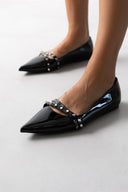 Μπαλαρίνες λουστρίνι μυτερές ERYNN - Μαύρο - thefashionproject.gr - ERYNN
