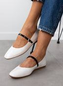 Μπαλαρίνες λουστρίνι TFP - Λευκό - thefashionproject.gr - TFP