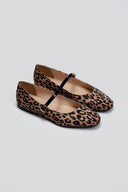 Μπαλαρίνες Mary Jane σατέν με print TFP - Leopard - thefashionproject.gr - TFP