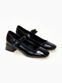 Μπαλαρίνες Mary Janes λουστρίνι με σιρίτι - Μαύρο - thefashionproject.gr - BOTEGGA 22