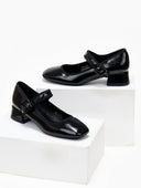 Μπαλαρίνες Mary Janes λουστρίνι με σιρίτι - Μαύρο - thefashionproject.gr - BOTEGGA 22