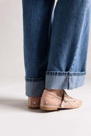 Μπαλαρίνες με διαφάνεια και στρας ERYNN - Μπεζ - thefashionproject.gr - ERYNN