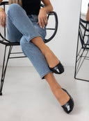 Μπαλαρίνες με καπιτονέ σχέδιο Erynn - Μαύρο - thefashionproject.gr - ERYNN
