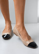Μπαλαρίνες με καπιτονέ σχέδιο Erynn - Μπεζ - thefashionproject.gr - ERYNN