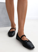 Μπαλαρίνες με λάστιχο PIECES 17151921 - Μαύρο - thefashionproject.gr - PIECES