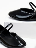 Μπαλαρίνες με λουράκι λουστρίνι - Μαύρο - thefashionproject.gr - JOIA