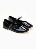 Μπαλαρίνες με λουράκι λουστρίνι - Μαύρο - thefashionproject.gr - JOIA