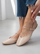 Μπαλαρίνες με λουράκι λουστρίνι TFP - Nude - thefashionproject.gr - TFP
