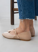 Μπαλαρίνες με λουράκι λουστρίνι TFP - Nude - thefashionproject.gr - TFP