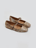 Μπαλαρίνες με pattern μπαρέτα ERYNN - Χρυσό - thefashionproject.gr - ERYNN