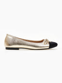 Μπαλαρίνες με suede λεπτομέρεια - Χρυσό - thefashionproject.gr - ERYNN