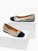 Μπαλαρίνες με suede λεπτομέρεια - Χρυσό - thefashionproject.gr - ERYNN
