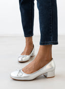 Μπαλαρίνες με τακούνι - Ασημί - thefashionproject.gr - CM Paris
