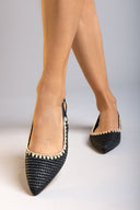 Μπαλαρίνες μυτερές slingback από ψάθα ERYNN