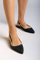 Μπαλαρίνες μυτερές slingback από ψάθα ERYNN