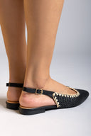 Μπαλαρίνες μυτερές slingback από ψάθα ERYNN